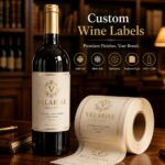 Wine Bottle Labels Luxury Custom Textured Paper Gold Foil Embossed Self-Adhesive Wine Bottle Labels
