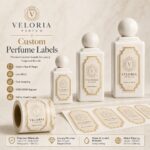 Perfume Labels Custom Textured Paper Gold Foil Embossed Perfume Bottle Adhesive Labels
