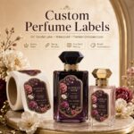 Perfume Labels Custom Perfume Bottle Labels Waterproof Gold Foil Embossed Die Cut Textured Cosmetic Fragrance Packaging Sticker Rolls OEM Label