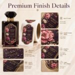 Perfume Labels Custom Perfume Bottle Labels Waterproof Gold Foil Embossed Die Cut Textured Cosmetic Fragrance Packaging Sticker Rolls OEM Label