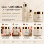 Cosmetic Labels Custom Gold UV Transfer Self-Adhesive Stickers for Skincare Cosmetic Bottles & Jars