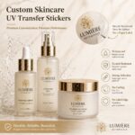 Cosmetic Labels Custom Gold UV Transfer Self-Adhesive Stickers for Skincare Cosmetic Bottles & Jars