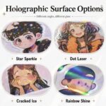 Crafts Sticker Custom Holographic Laser Die Cut Self Adhesive Stickers For Gift Box Stationery Craft Scrapbook Decorative Packaging