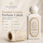 Perfume Labels Custom Textured Paper Gold Foil Embossed Perfume Bottle Adhesive Labels