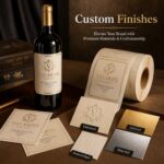 Wine Bottle Labels Luxury Custom Textured Paper Gold Foil Embossed Self-Adhesive Wine Bottle Labels