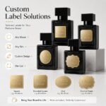 Perfume Labels Custom Embossed Matte Gold Perfume Bottle Adhesive Label Stickers