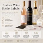 Wine Bottle Labels Luxury Textured Gold Foil Embossed Self Adhesive Labels For Wedding Birthday Vineyard Gift Wine Champagne Liquor Bottle Packaging