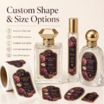 Perfume Labels Custom Perfume Bottle Labels Waterproof Gold Foil Embossed Die Cut Textured Cosmetic Fragrance Packaging Sticker Rolls OEM Label