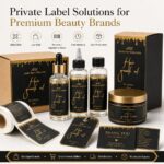 Cosmetic Labels Custom Black Base Gold Foil Embossed Self-Adhesive Luxury Cosmetic Labels