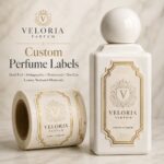 Perfume Labels Custom Textured Paper Gold Foil Embossed Perfume Bottle Adhesive Labels