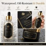 Cosmetic Labels Custom Black Base Gold Foil Embossed Self-Adhesive Luxury Cosmetic Labels