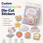 Crafts Sticker Custom Holographic Laser Die Cut Self Adhesive Stickers For Gift Box Stationery Craft Scrapbook Decorative Packaging