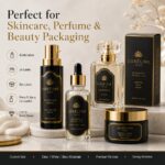Cosmetic Labels Custom Black Base Gold Foil Embossed Self-Adhesive Luxury Cosmetic Labels