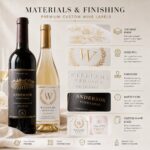 Wine Bottle Labels Luxury Textured Gold Foil Embossed Self Adhesive Labels For Wedding Birthday Vineyard Gift Wine Champagne Liquor Bottle Packaging
