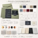 Card&Envelope Custom Foil Embossed Textured Paper Wedding Invitation Card Envelope Sets For Wedding Party Event Stationery