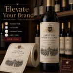 Wine Bottle Labels Luxury Textured Gold Foil Embossed Self Adhesive Labels For Wine Spirit Liquor Bottle Packaging