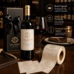 Wine Bottle Labels Luxury Custom Textured Paper Gold Foil Embossed Self-Adhesive Wine Bottle Labels