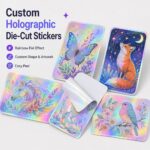Crafts Sticker Custom Holographic Laser Irregular Die Cut Self Adhesive Stickers For Brand Promotion Craft Gift Packaging Water Bottle Decor Merchandise Labeling