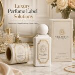 Perfume Labels Custom Textured Paper Gold Foil Embossed Perfume Bottle Adhesive Labels