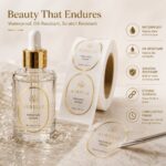 Cosmetic Labels Custom Clear Transparent Gold Foil Self-Adhesive Cosmetic Labels