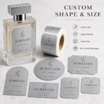 Perfume Labels Custom Matte Silver Metallic Embossed Adhesive Labels for Perfume Bottles