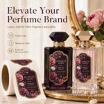 Perfume Labels Custom Perfume Bottle Labels Waterproof Gold Foil Embossed Die Cut Textured Cosmetic Fragrance Packaging Sticker Rolls OEM Label