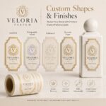 Perfume Labels Custom Textured Paper Gold Foil Embossed Perfume Bottle Adhesive Labels
