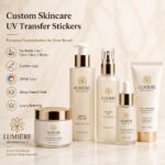 Cosmetic Labels Custom Gold UV Transfer Self-Adhesive Stickers for Skincare Cosmetic Bottles & Jars