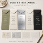 Card&Envelope Custom Foil Embossed Textured Paper Wedding Invitation Card Envelope Sets For Wedding Party Event Stationery