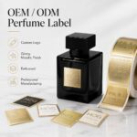Perfume Labels Custom Embossed Matte Gold Perfume Bottle Adhesive Label Stickers