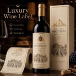 Wine Bottle Labels Luxury Textured Gold Foil Embossed Self Adhesive Labels For Wine Spirit Liquor Bottle Packaging