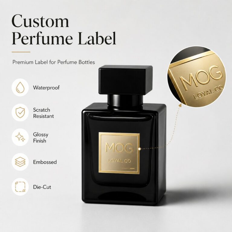 Perfume Labels Custom Embossed Matte Gold Perfume Bottle Adhesive Label Stickers