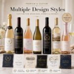Wine Bottle Labels Luxury Textured Gold Foil Embossed Self Adhesive Labels For Wedding Birthday Vineyard Gift Wine Champagne Liquor Bottle Packaging