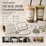 Food Label/Sticker Custom Waterproof Self Adhesive Beverage Labels For Bubble Tea Coffee Latte Milk Tea Plastic Drink Cup Food Packaging