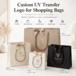 Transfer Sticker/Label Custom Gold Foil UV Transfer Stickers For Gift Boutique Cosmetic Jewelry Retail Paper Bag Luxury Packaging Logo Labeling
