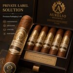 Food Label/Sticker Luxury Textured Embossed Gold Foil Self Adhesive Cigar Band Labels For Premium Handmade Tobacco Cigar Gift Packaging