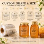 Food Label/Sticker Custom Clear PET Self Adhesive Labels For Honey Jar Jam Glass Food Container Edible Product Packaging