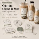 Food Label/Sticker Custom Waterproof Self Adhesive Beverage Labels For Bubble Tea Coffee Latte Milk Tea Plastic Drink Cup Food Packaging