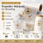 Transfer Sticker/Label Custom Foil UV Transfer Stickers For Candle Glass Cup Coffee Mug Glass Container Handmade Craft Gift Packaging Logo Labeling