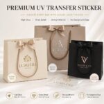 Transfer Sticker/Label Custom Gold Foil UV Transfer Stickers For Gift Boutique Cosmetic Jewelry Retail Paper Bag Luxury Packaging Logo Labeling