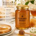 Food Label/Sticker Custom Clear PET Self Adhesive Labels For Honey Jar Jam Glass Food Container Edible Product Packaging