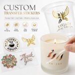 Transfer Sticker/Label Custom Foil UV Transfer Stickers For Candle Glass Cup Coffee Mug Glass Container Handmade Craft Gift Packaging Logo Labeling