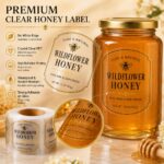 Food Label/Sticker Custom Clear PET Self Adhesive Labels For Honey Jar Jam Glass Food Container Edible Product Packaging