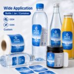 Food Label/Sticker Custom Double Sided Printing Self Adhesive Labels For Mineral Water Drinking Beverage Plastic Bottle Packaging