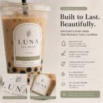 Food Label/Sticker Custom Waterproof Self Adhesive Beverage Labels For Bubble Tea Coffee Latte Milk Tea Plastic Drink Cup Food Packaging