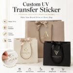 Transfer Sticker/Label Custom Gold Foil UV Transfer Stickers For Gift Boutique Cosmetic Jewelry Retail Paper Bag Luxury Packaging Logo Labeling