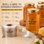 Food Label/Sticker Custom Clear PET Self Adhesive Labels For Honey Jar Jam Glass Food Container Edible Product Packaging